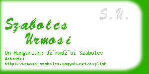 szabolcs urmosi business card